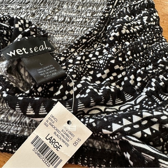 NWT Wet Seal halter top black white women L - Picture 4 of 6